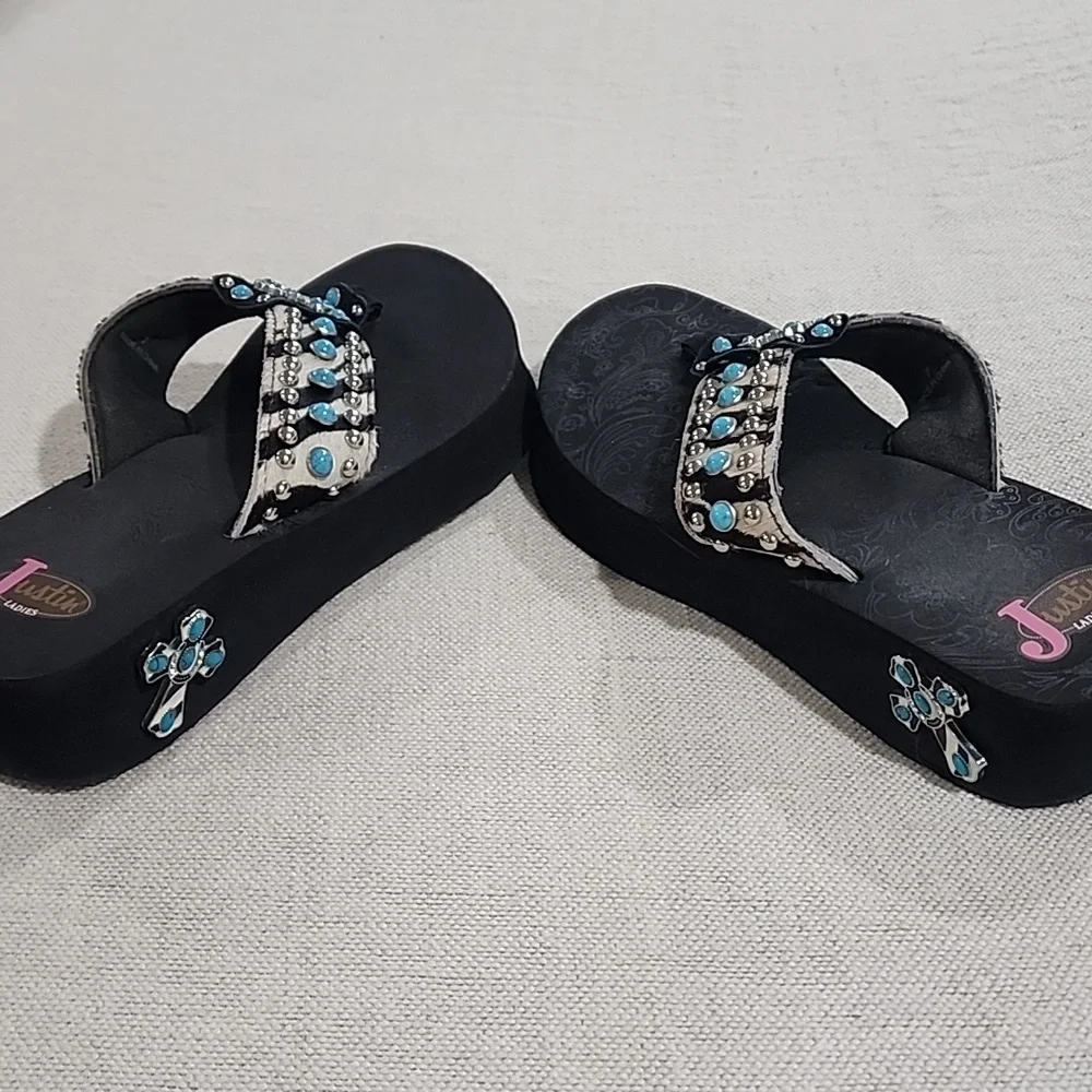 Justin Sandals. NWOT - Picture 2 of 8